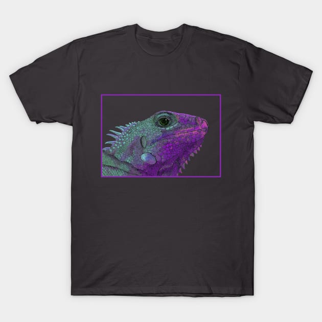 Purple Iguana T-Shirt by Lara Plume